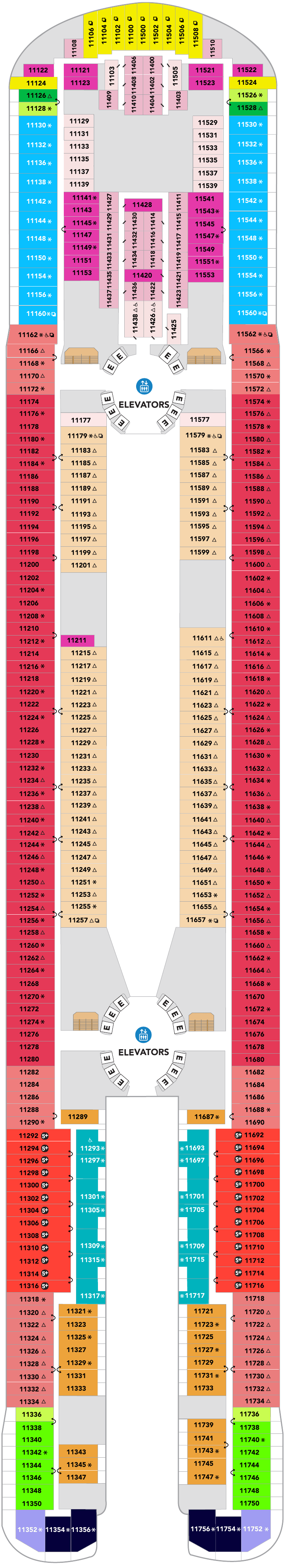 Deck plan for Deck 11