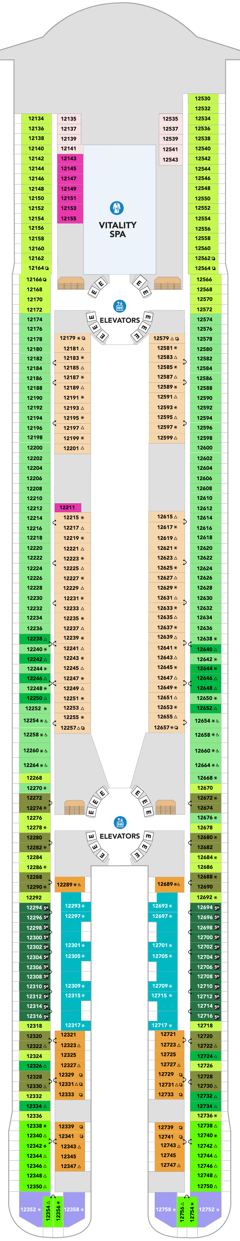 Deck plan for Deck 12