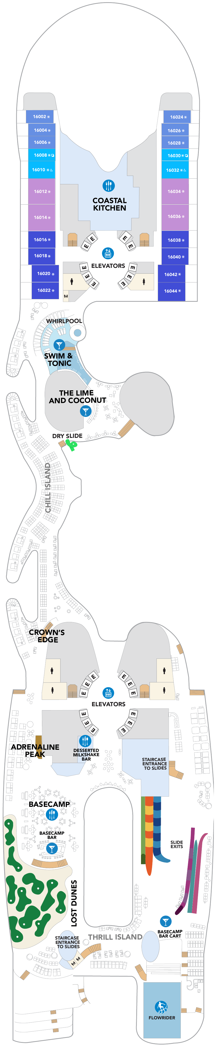 Deck plan for Deck 16