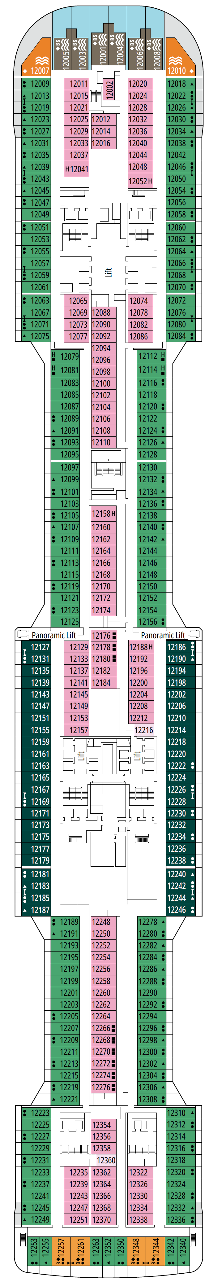 Deck plan for Deck 12 - Splendida