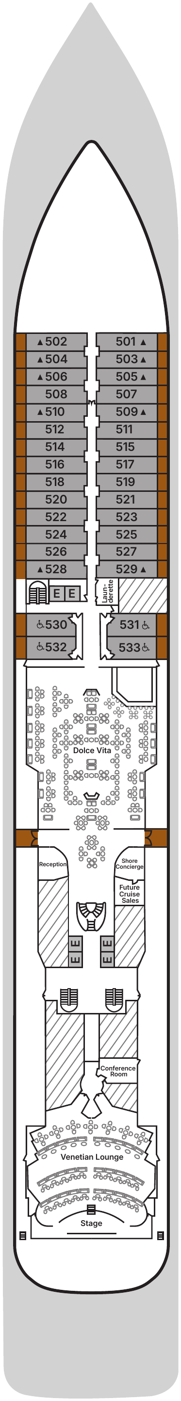 Deck plan for Deck 5