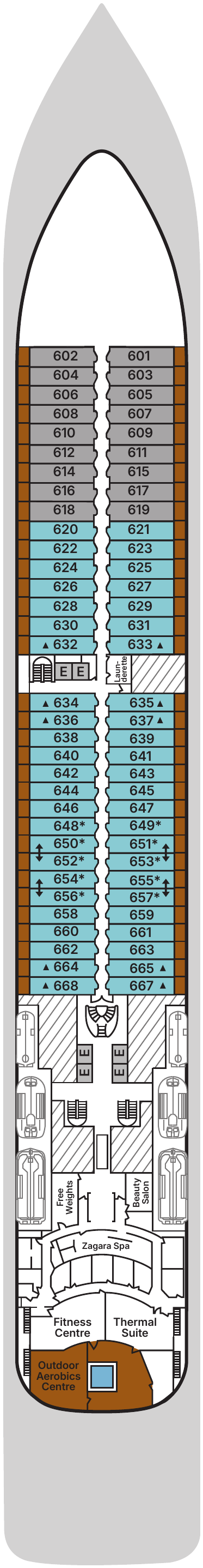 Deck plan for Deck 6