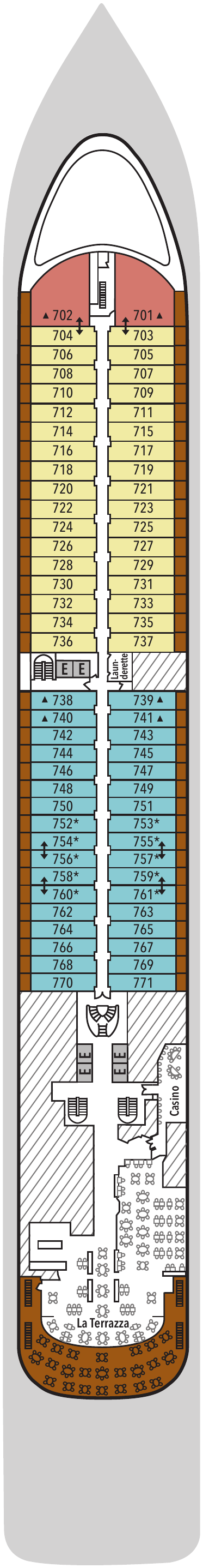 Deck plan for Deck 7