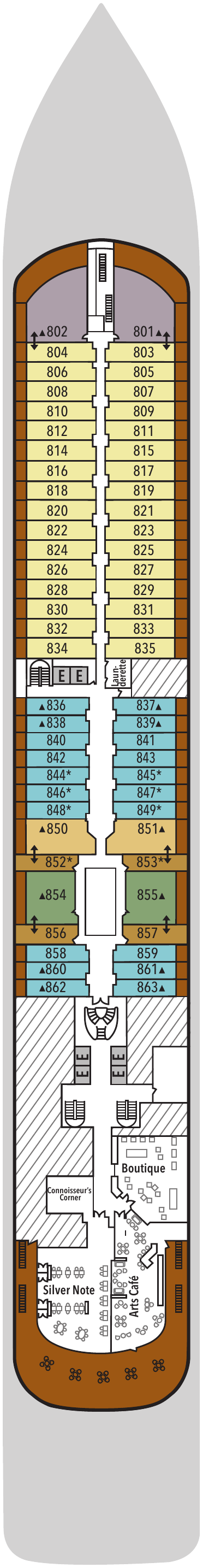 Deck plan for Deck 8
