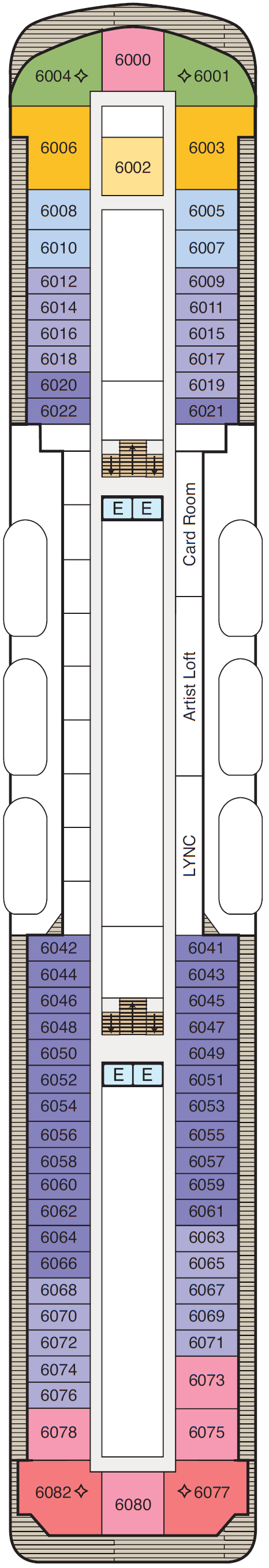 Deck plan for Deck 6