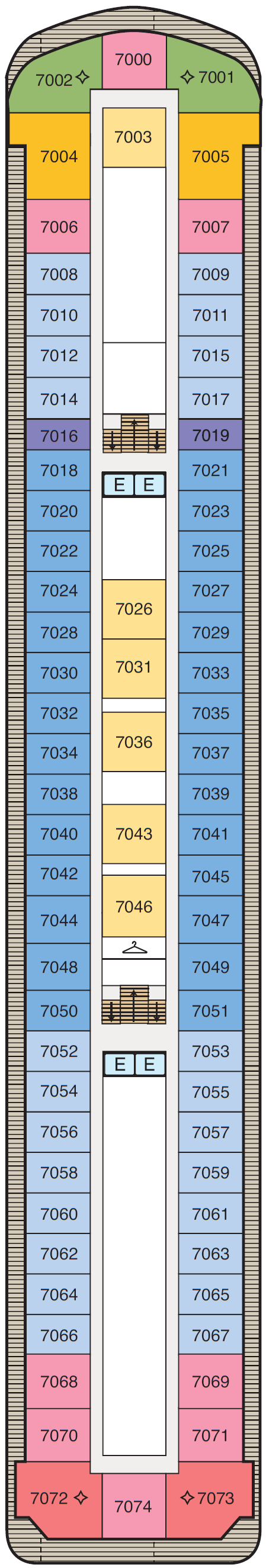 Deck plan for Deck 7