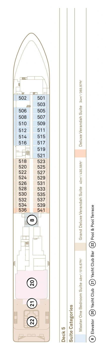 Deck plan for Deck 5