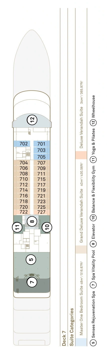 Deck plan for Deck 7