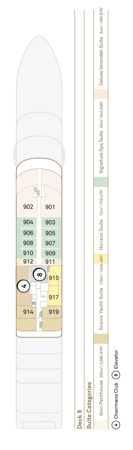 Deck plan for Deck 9