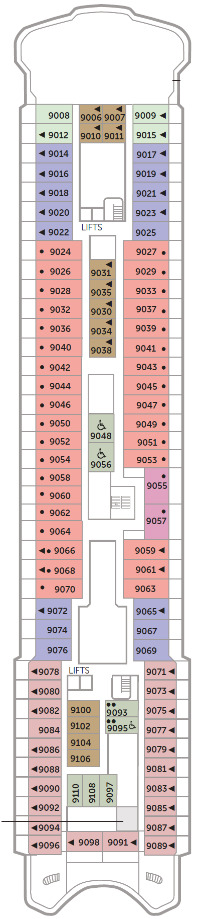 Deck plan for Bridge Deck 9