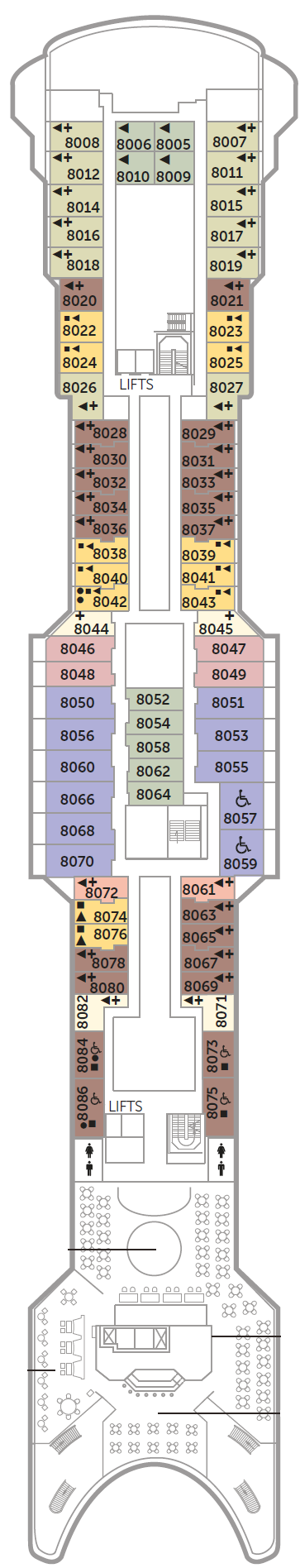 Deck plan for Lido Deck 8