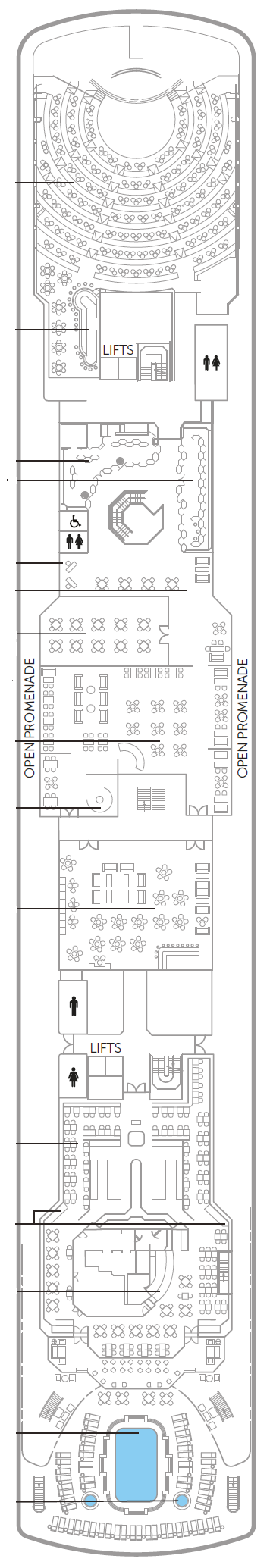 Deck plan for Lounge Deck 7