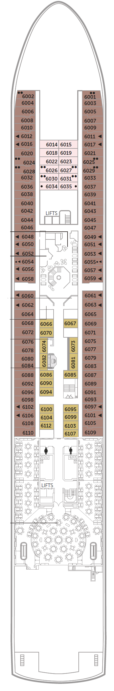 Deck plan for Main Deck 6