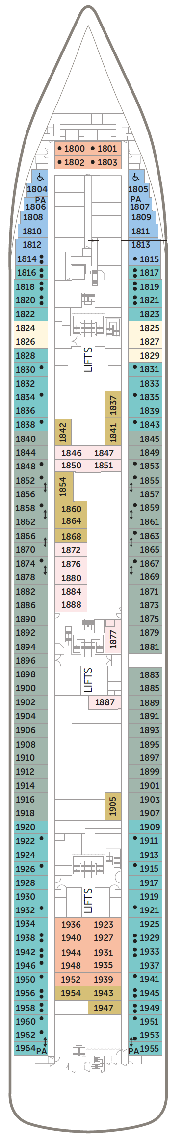 Deck plan for Marina Deck 1