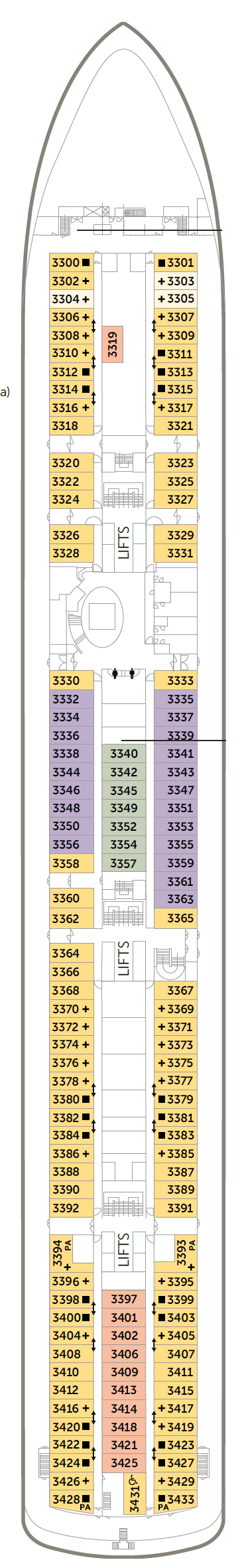 Deck plan for Promenade Deck 3