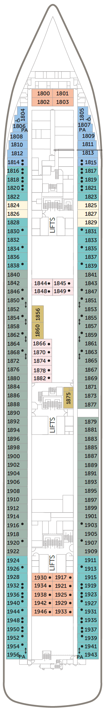 Deck plan for Marina Deck 1