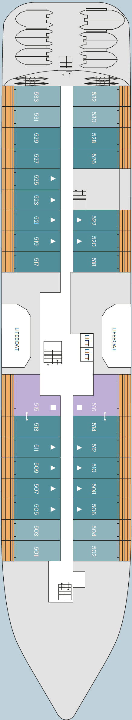 Deck plan for Deck 5