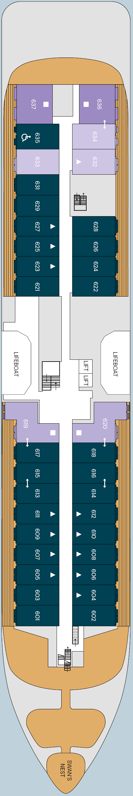 Deck plan for Deck 6