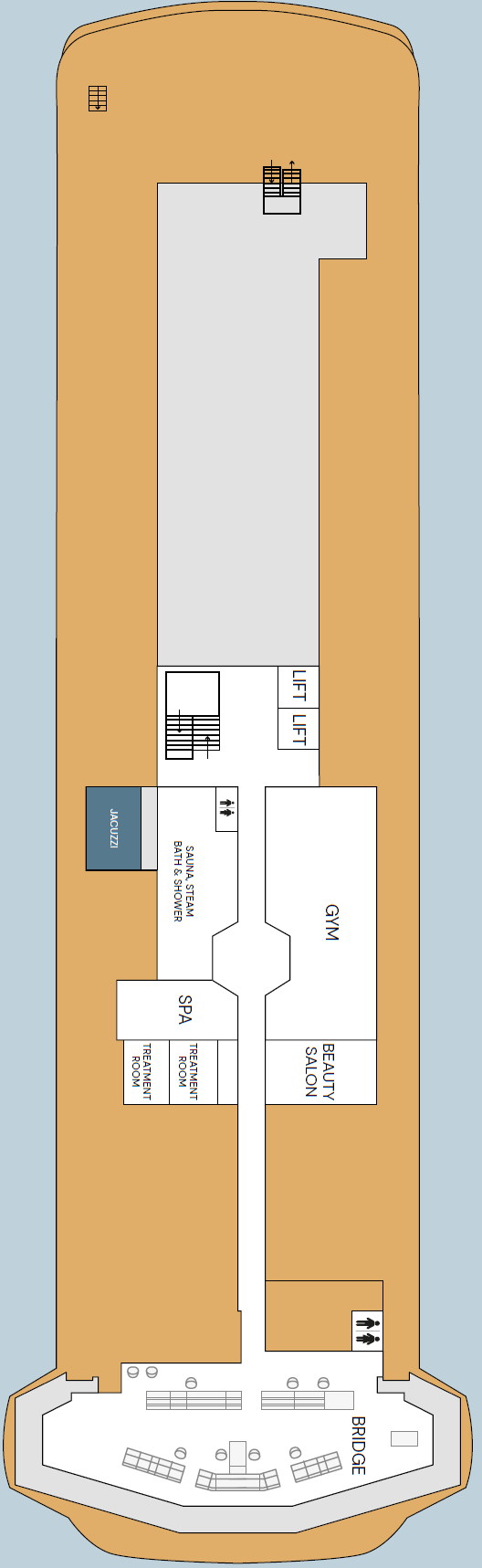 Deck plan for Deck 8