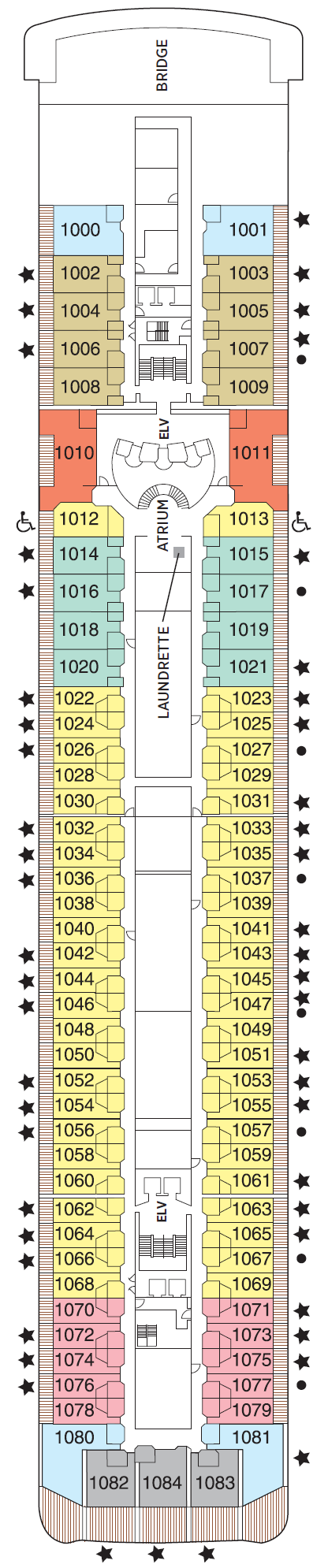Deck plan for Deck 10