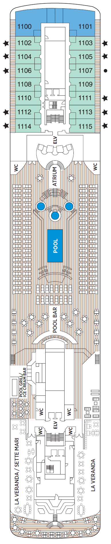 Deck plan for Deck 11