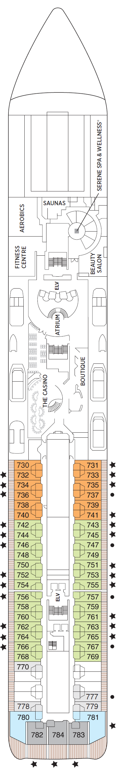 Deck plan for Deck 7