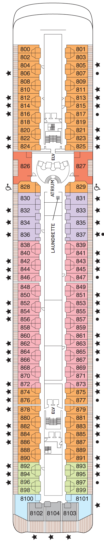 Deck plan for Deck 8
