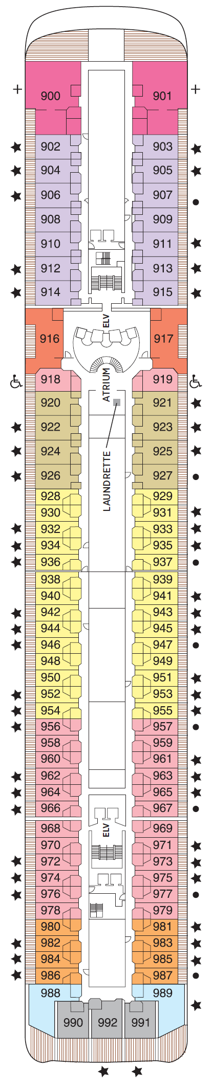 Deck plan for Deck 9