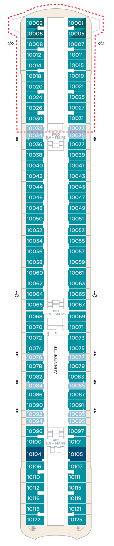 Deck plan for Deck 10