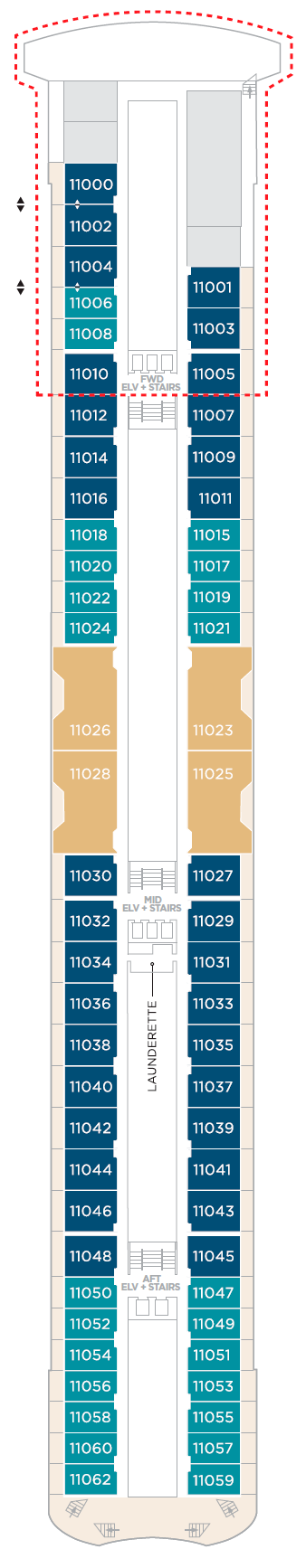 Deck plan for Deck 11