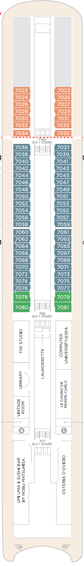 Deck plan for Deck 7