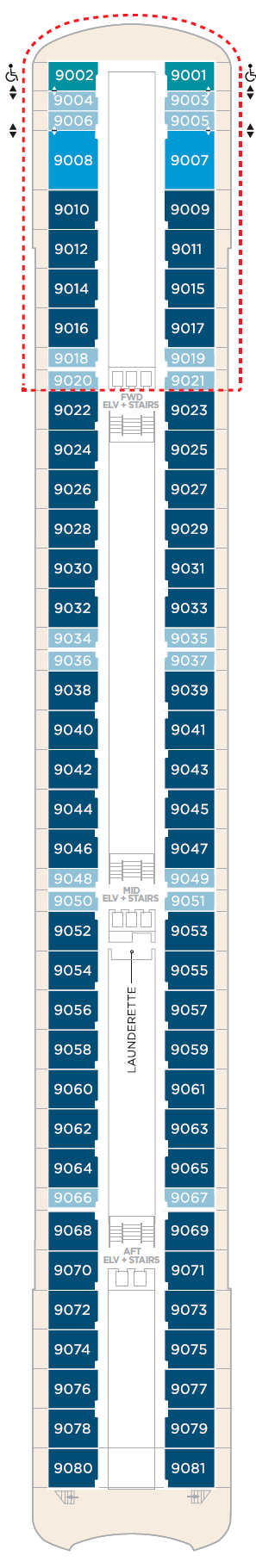 Deck plan for Deck 9