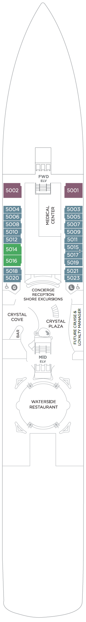Deck plan for Deck 5