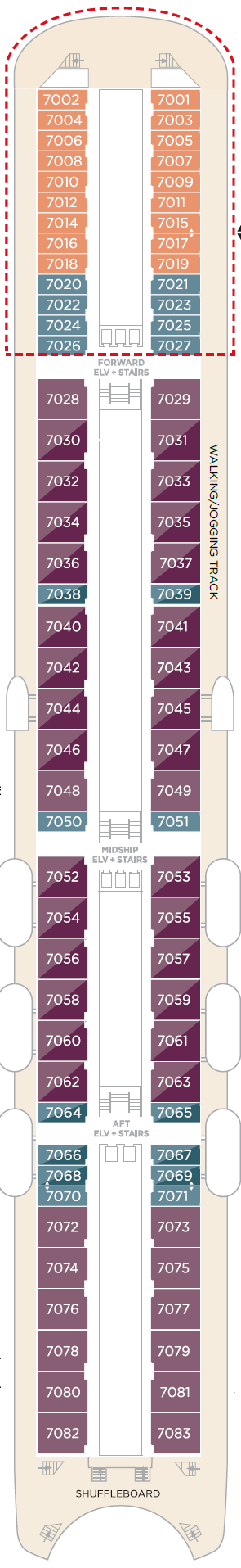 Deck plan for Deck 7