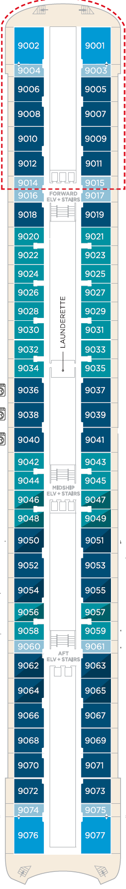 Deck plan for Deck 9