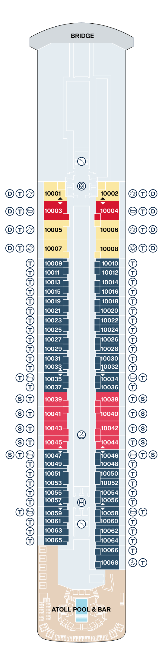Deck plan for Deck 10