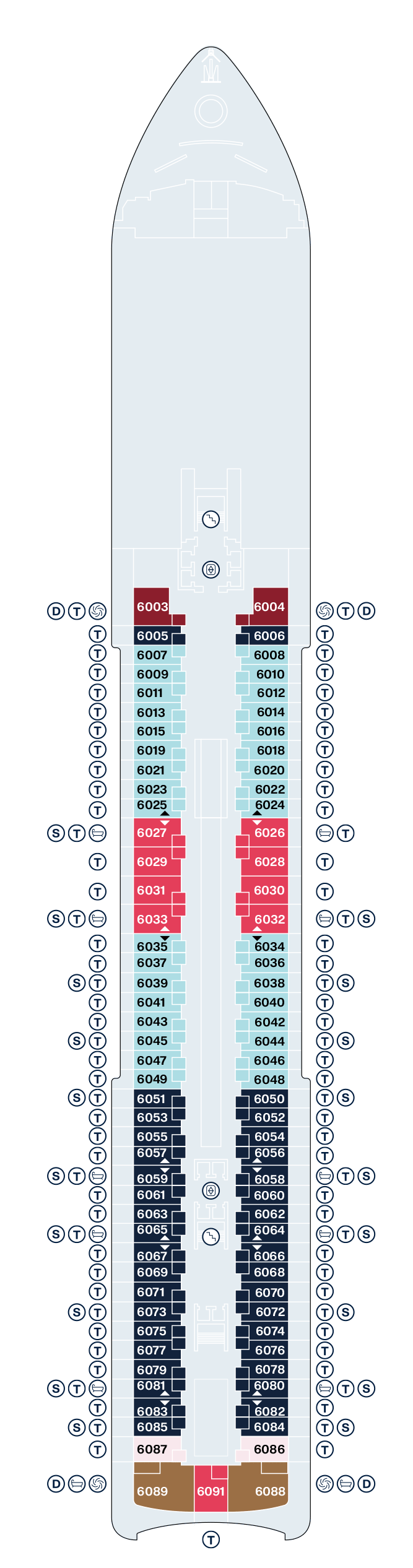 Deck plan for Deck 6