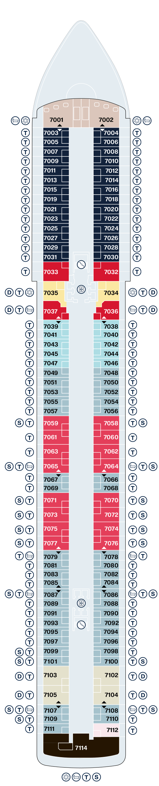 Deck plan for Deck 7