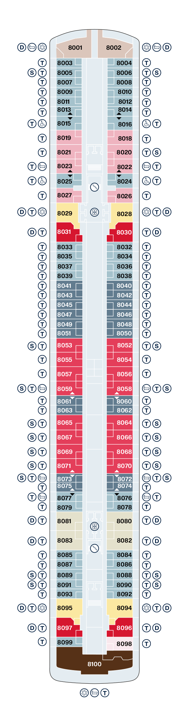 Deck plan for Deck 8