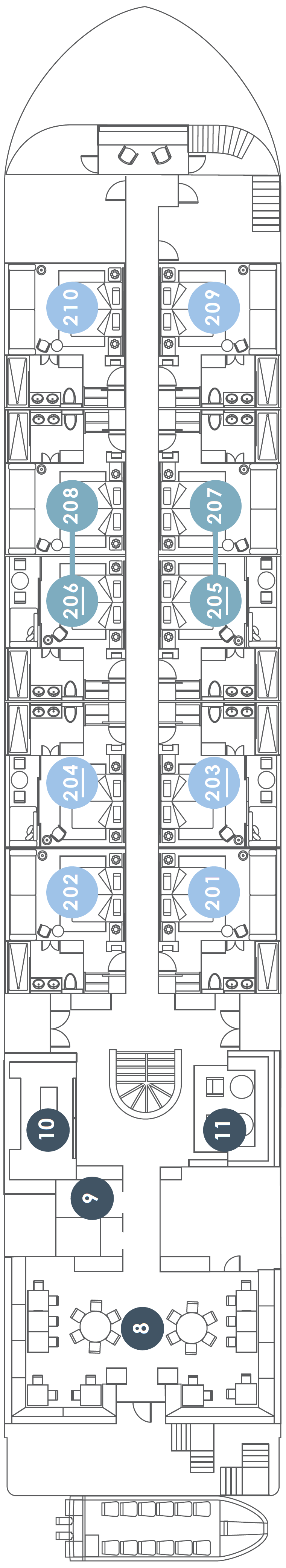Deck plan for Second Deck