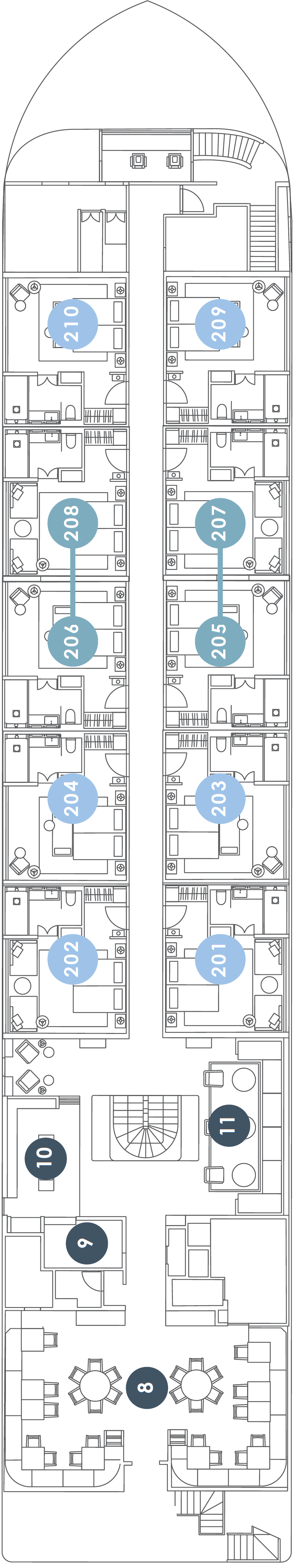 Deck plan for Second Deck