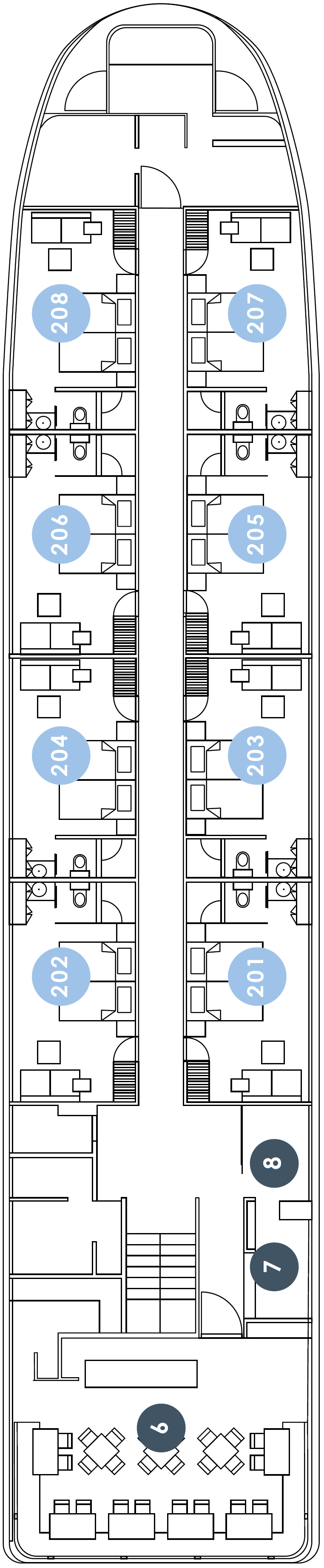 Deck plan for Second Deck