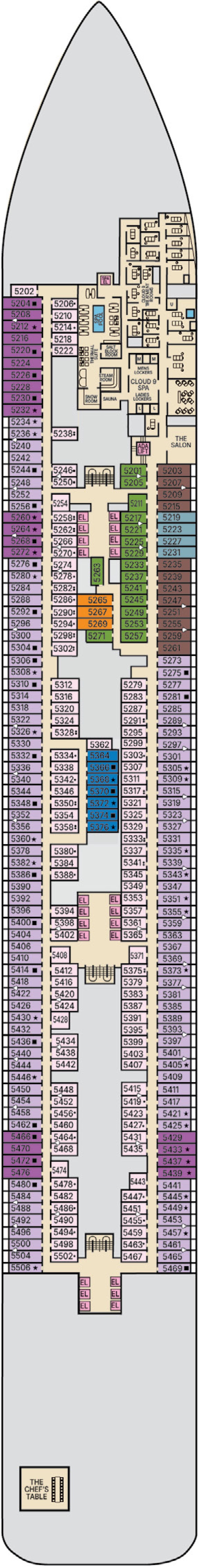 Carnival Tropicale deck plan — Deck 5
