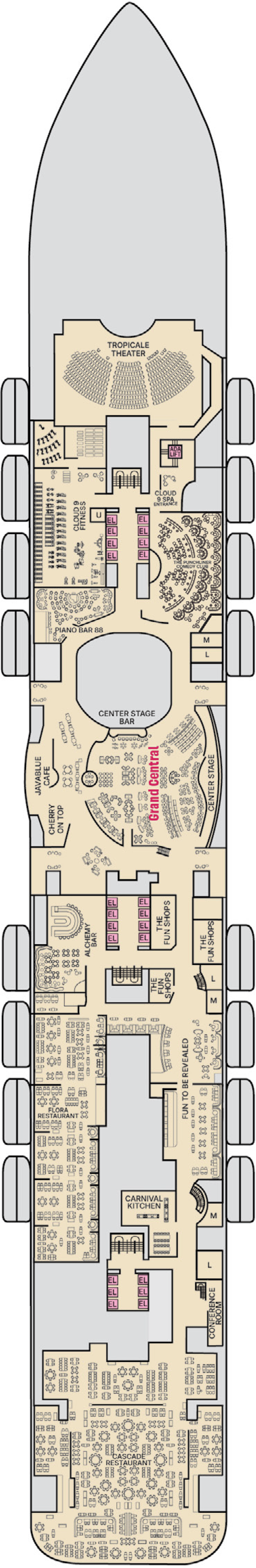 Carnival Tropicale deck plan — Deck 6