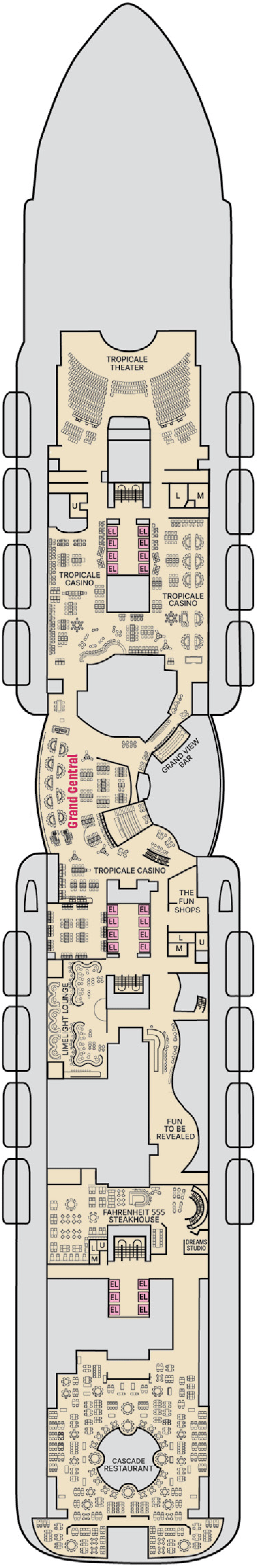 Carnival Tropicale deck plan — Deck 7
