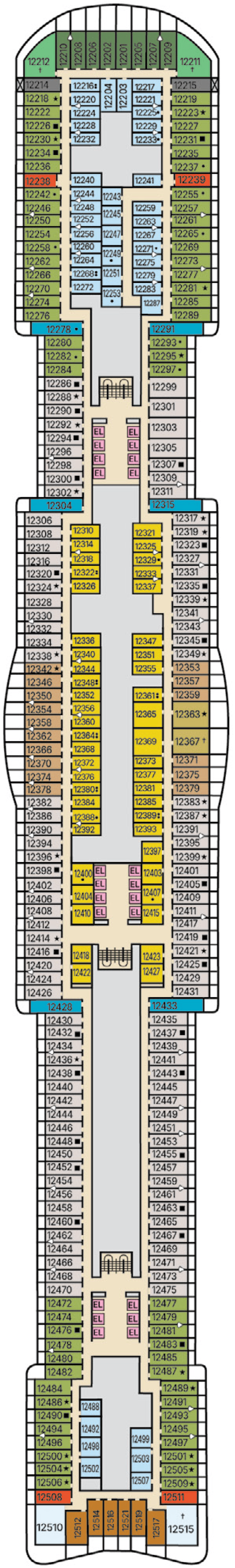 Carnival Tropicale deck plan — Deck 12