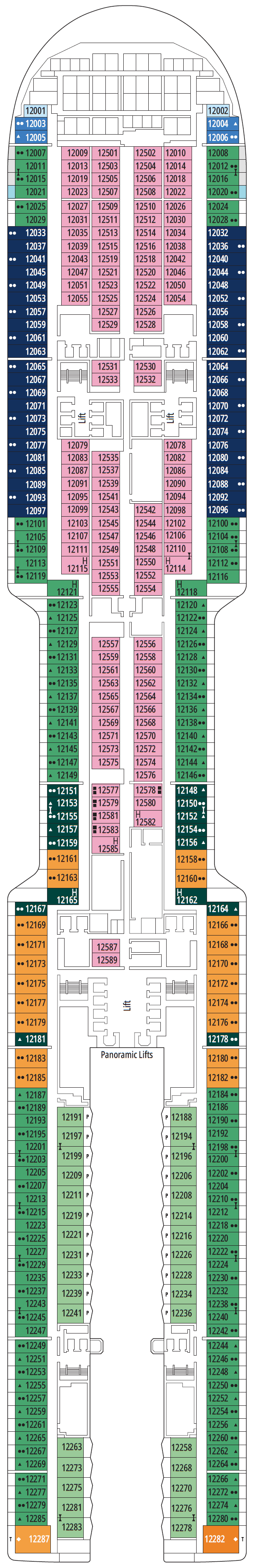 MSC World Atlantic deck plan — DECK 12