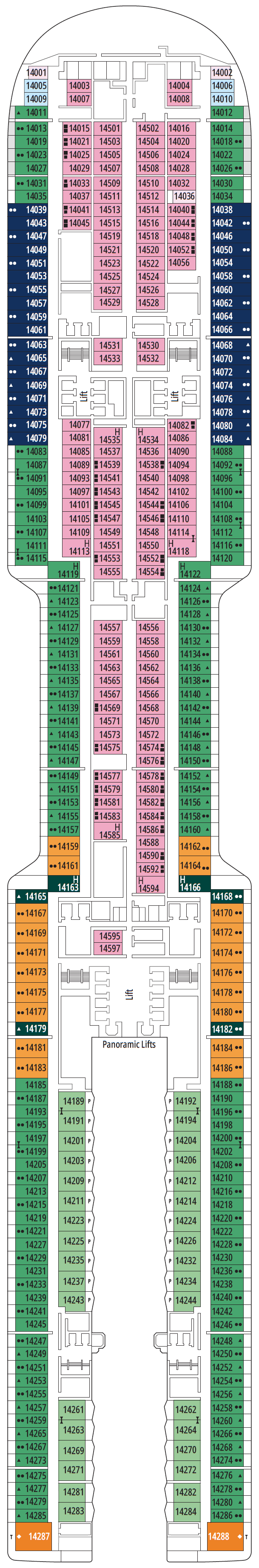 MSC World Atlantic deck plan — DECK 14