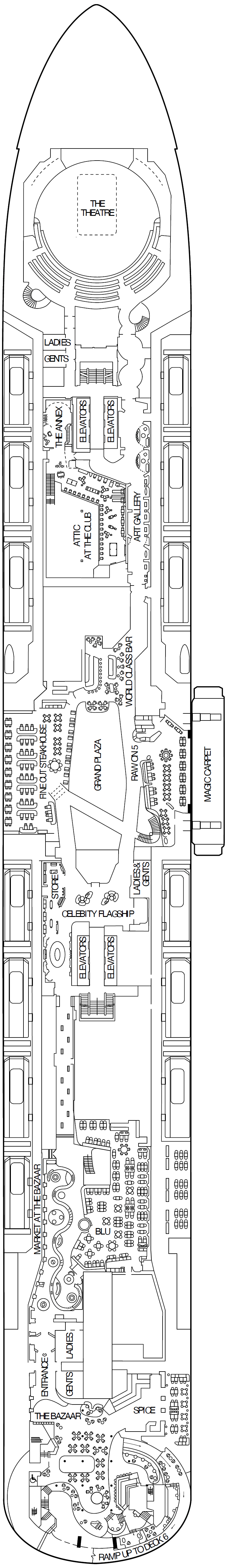 Celebrity Xcel deck plan — Deck 5