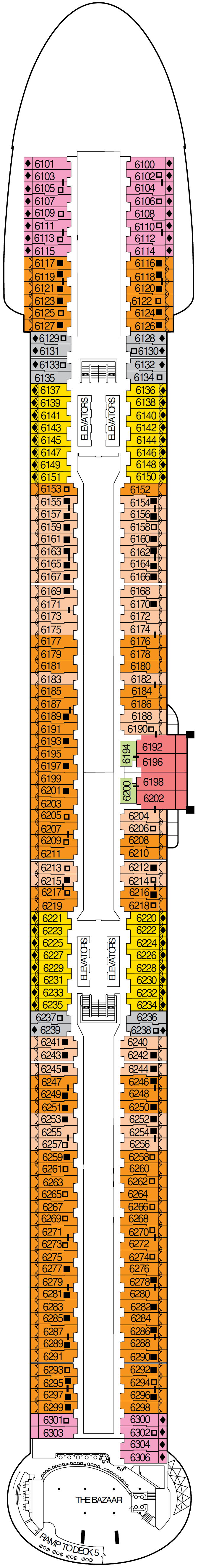 Celebrity Xcel deck plan — Deck 6